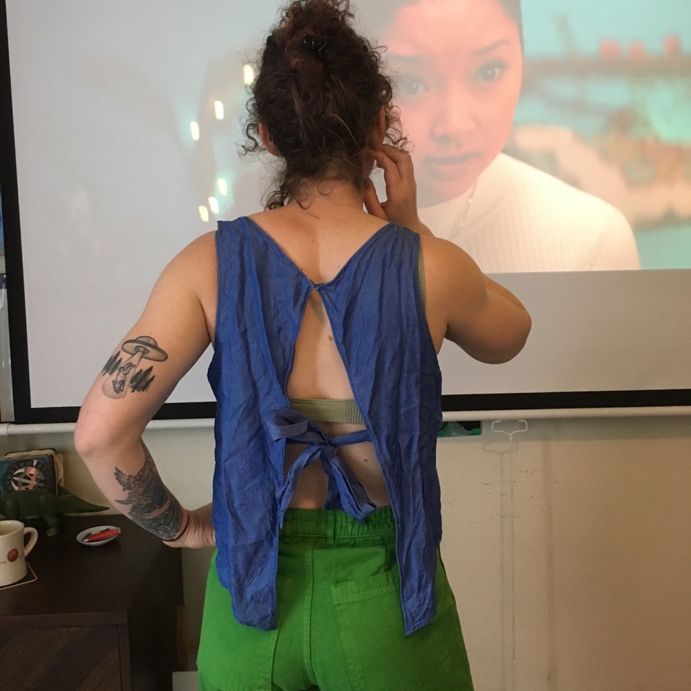 Zara Open Back Crop Top